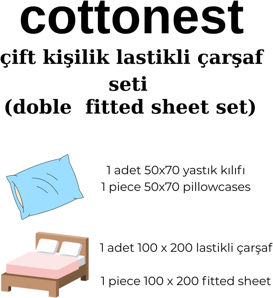 Lastikli Çarşaf Seti Çift Kişilik 160x200 cm – Tek Kişilik 100x200 cm Seçenekli – Yumuşak Dokulu Çarşaf + Yastık Kılıfları – Günlük Kullanıma Uygun (Mor, Çift Kişilik)