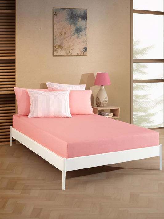 Lastikli Çarşaf Seti Çift Kişilik 160x200 cm – Tek Kişilik 100x200 cm Seçenekli – Yumuşak Dokulu Çarşaf + Yastık Kılıfları – Günlük Kullanıma Uygun (Mor, Çift Kişilik)