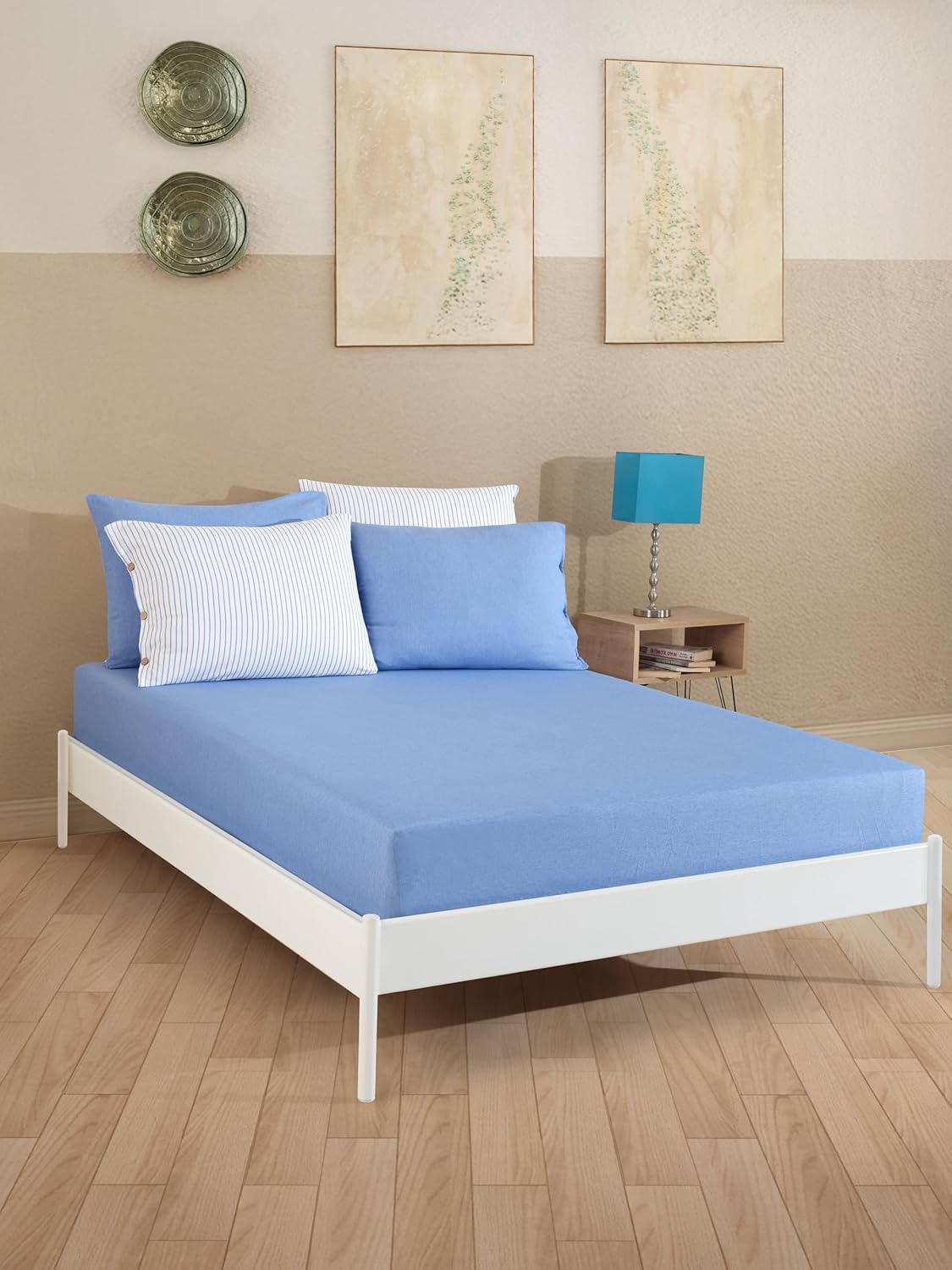 Lastikli Çarşaf Seti Çift Kişilik 160x200 cm – Tek Kişilik 100x200 cm Seçenekli – Yumuşak Dokulu Çarşaf + Yastık Kılıfları – Günlük Kullanıma Uygun (Mor, Çift Kişilik)